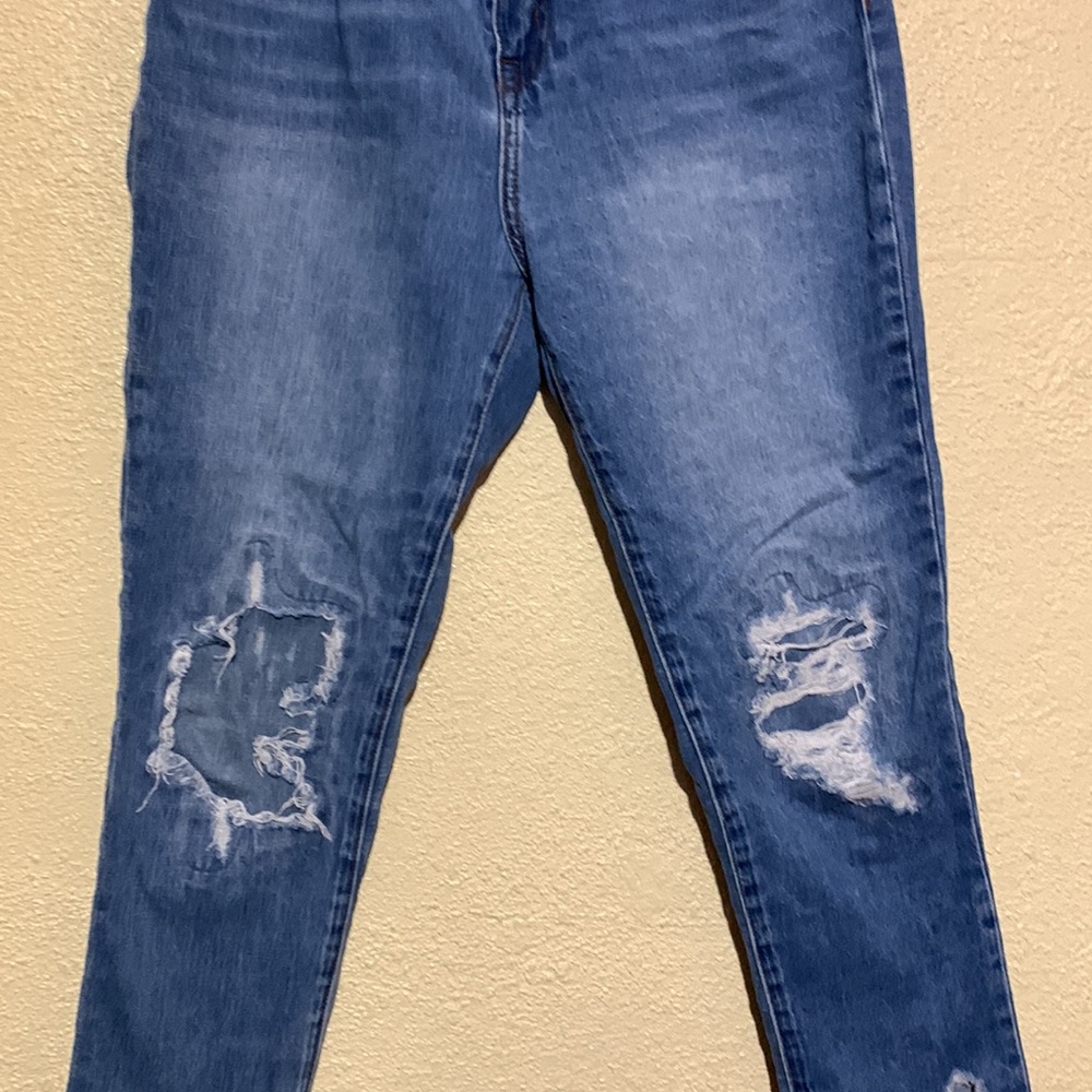 Simple Society Jeans Med Wash Ripped Skinny Ankle Cropped Junior Size 11/30 - Picture 3 of 15